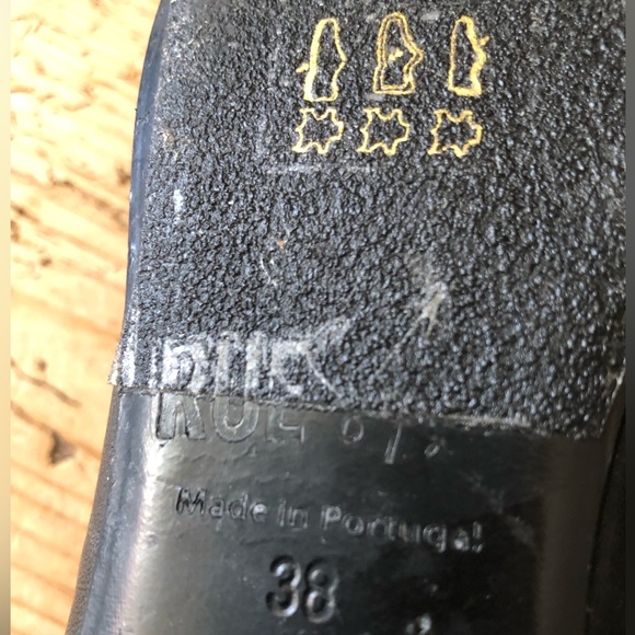 Rue St Aurea Point Toe Big Buckle Contrast Stitched Leather Ballet Flats 38 $430 - Picture 13 of 16